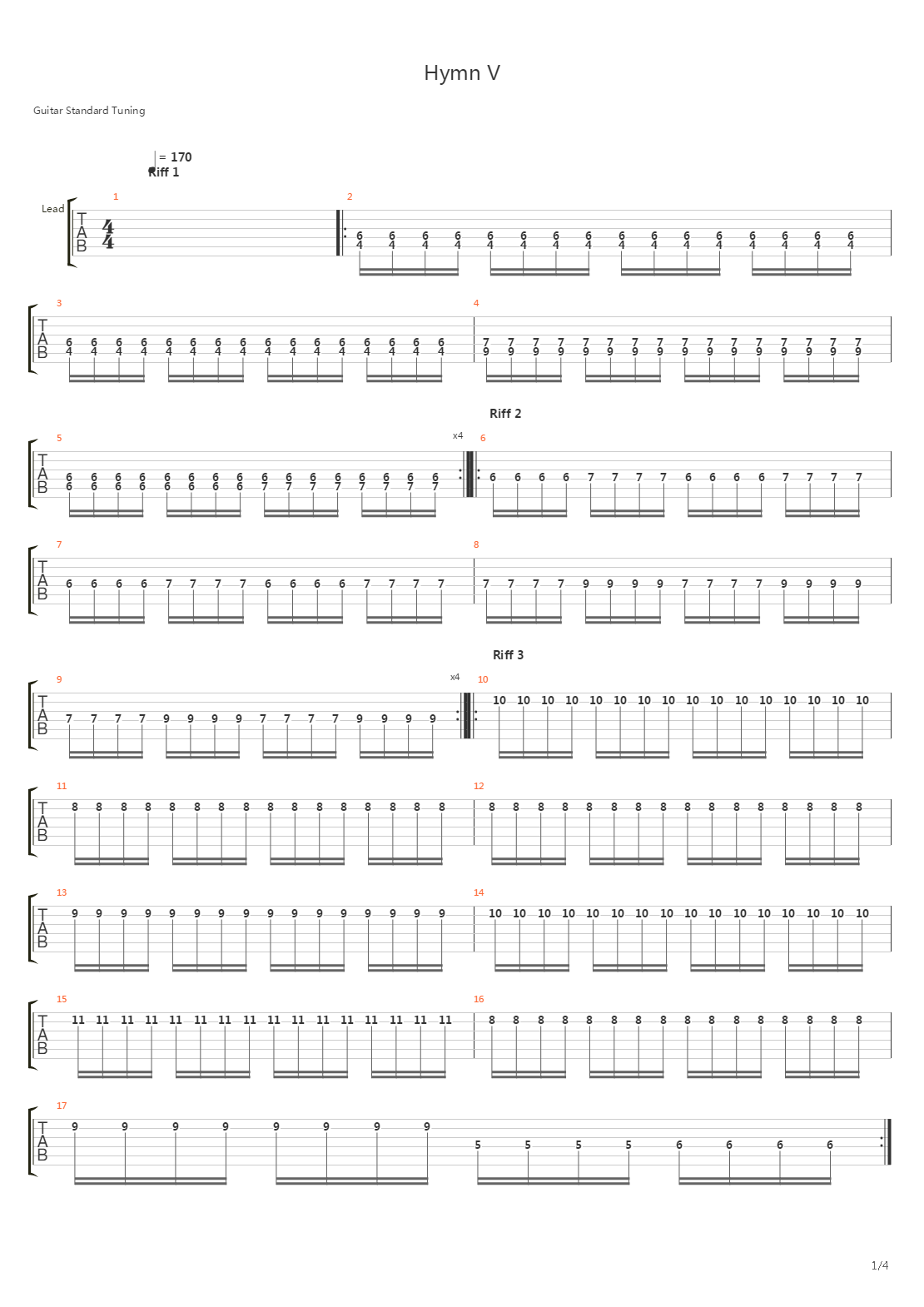 Hymn V吉他谱