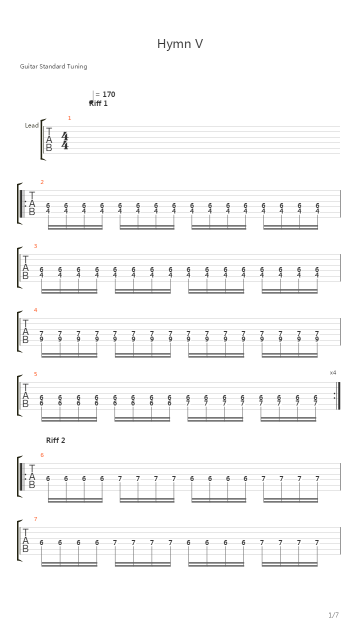 Hymn V吉他谱