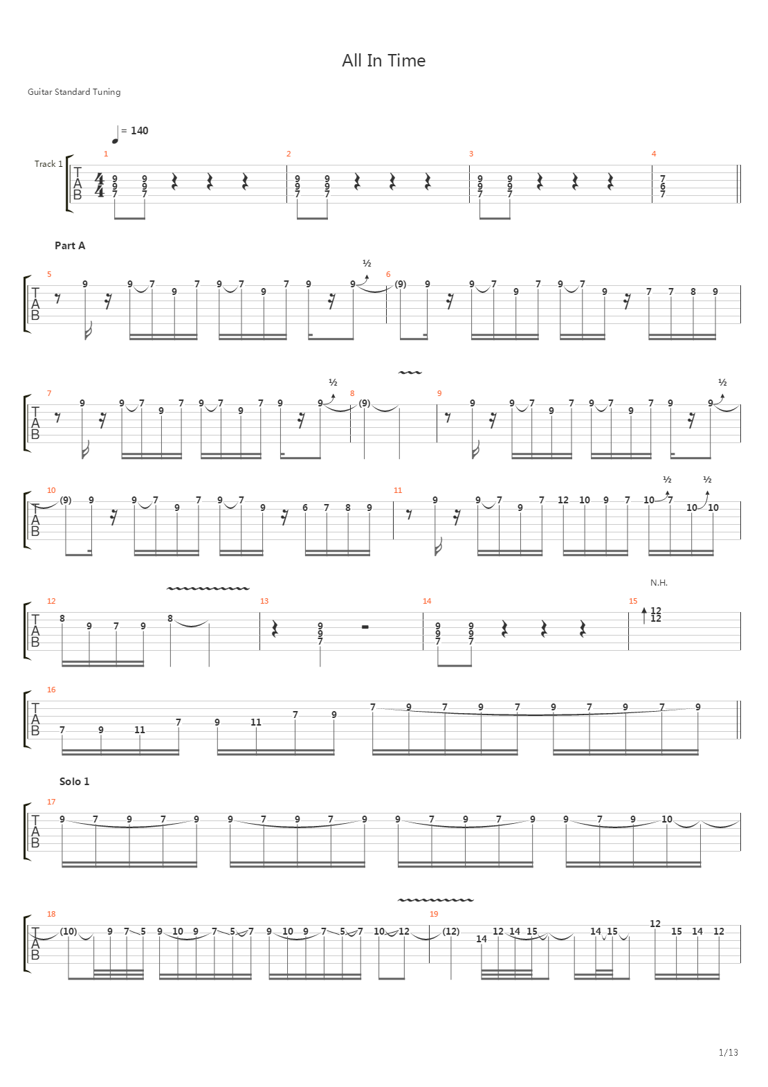 All In Time吉他谱