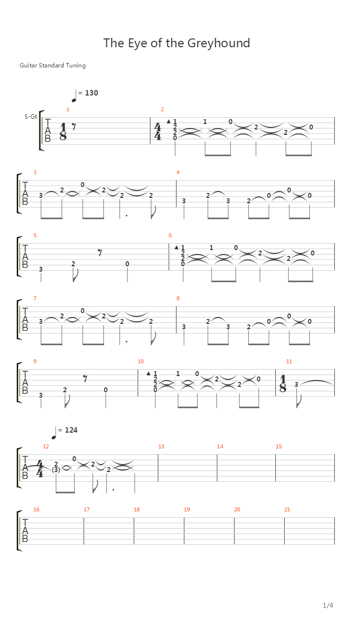 The Eye Of The Greyhound吉他谱