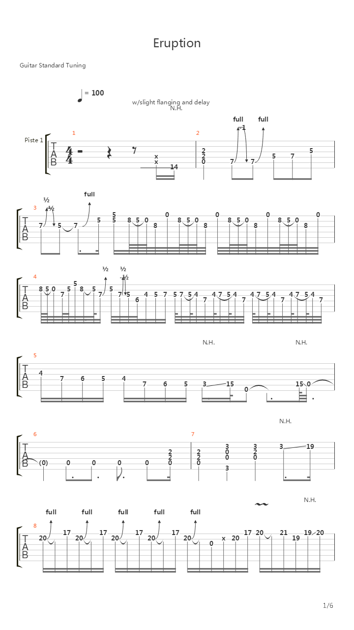 Eruption吉他谱
