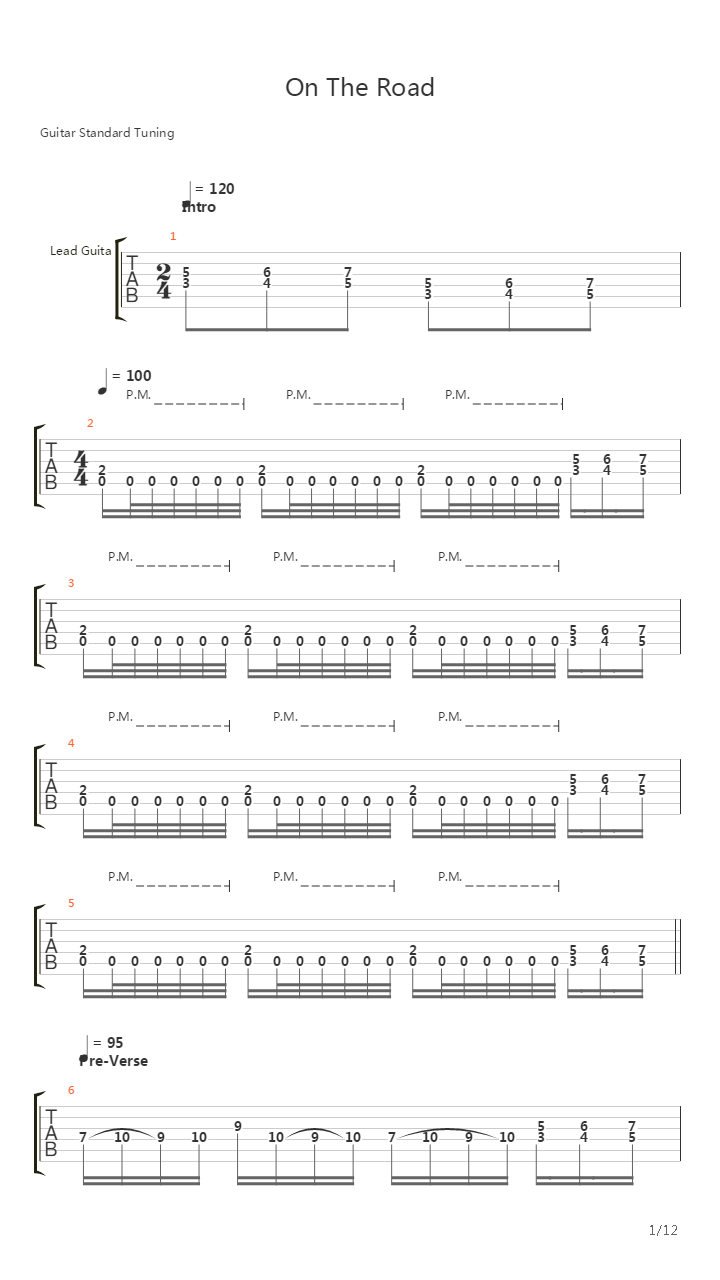 On The Road吉他谱