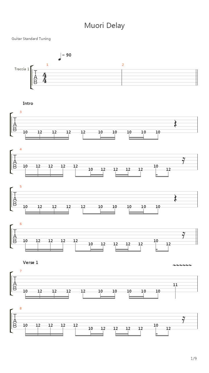 Muori Delay吉他谱