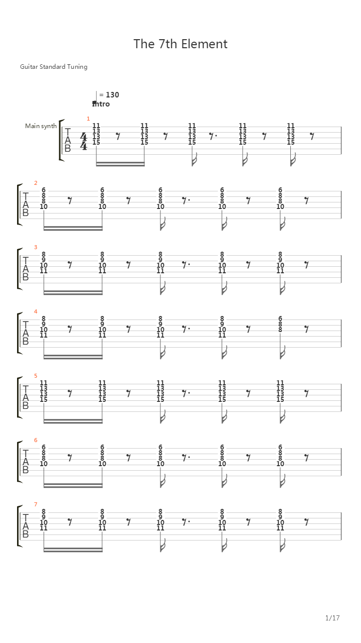 7Th Element吉他谱