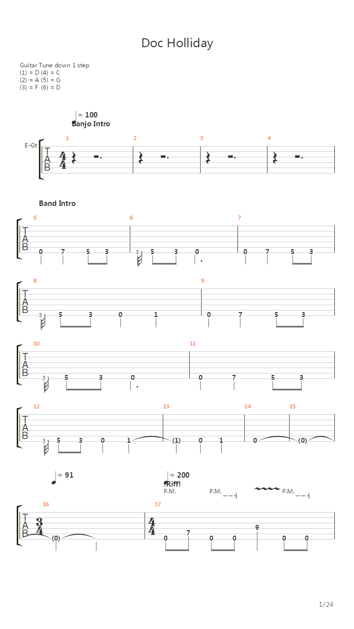 Doc Holliday吉他谱