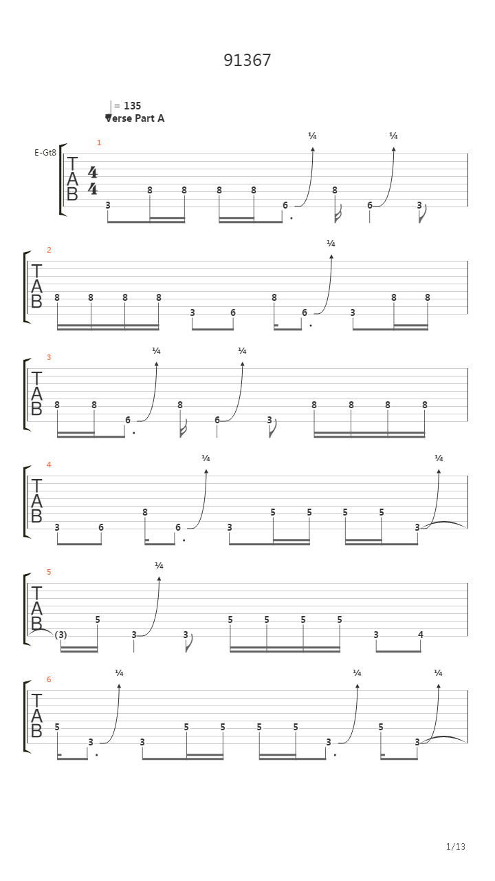 91367吉他谱