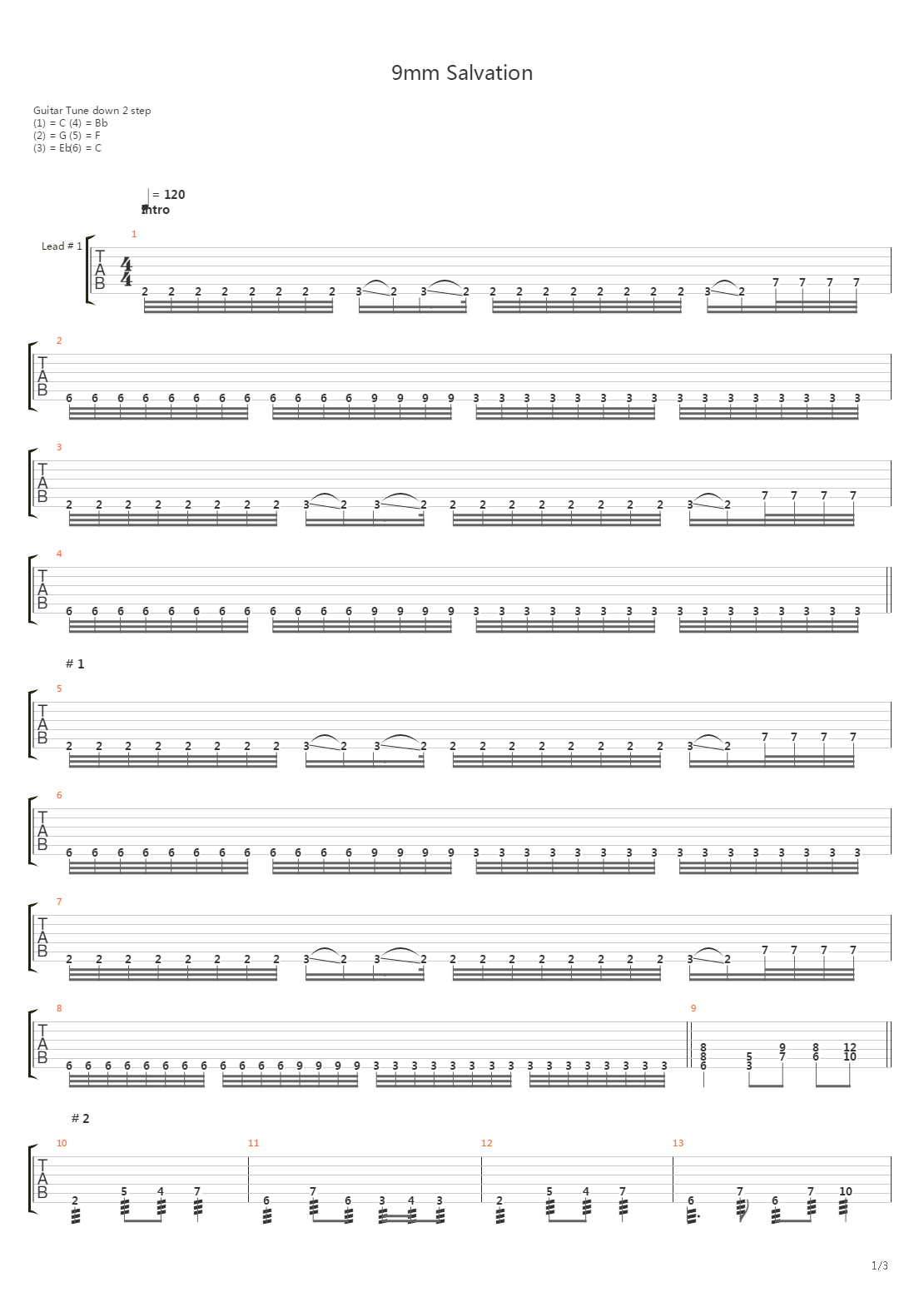 9Mm Salvation吉他谱