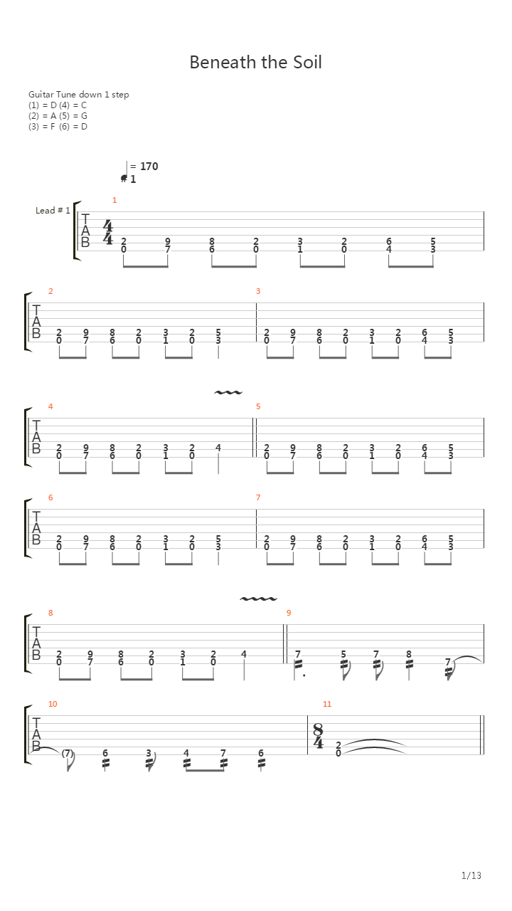 Beneath The Soil吉他谱