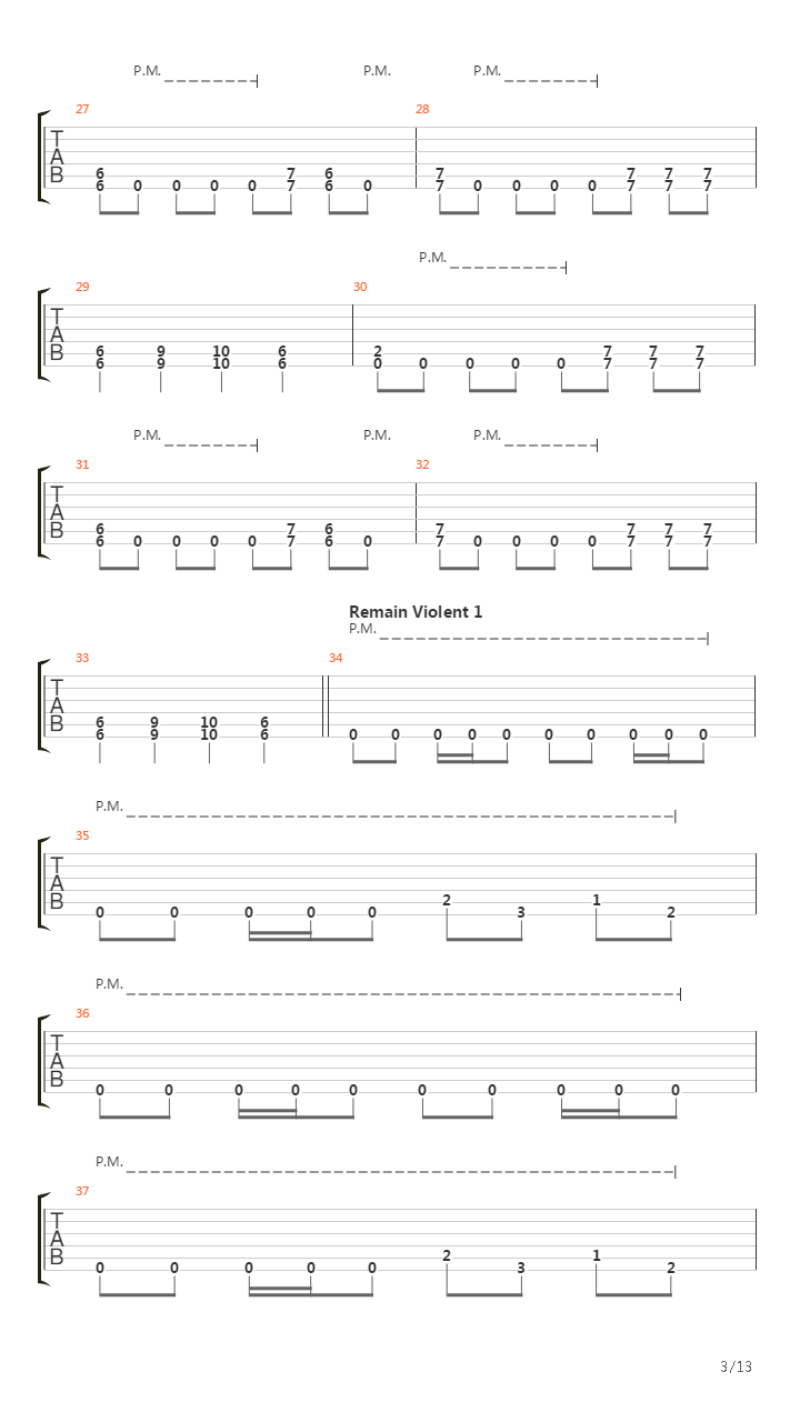 Remain Violent吉他谱