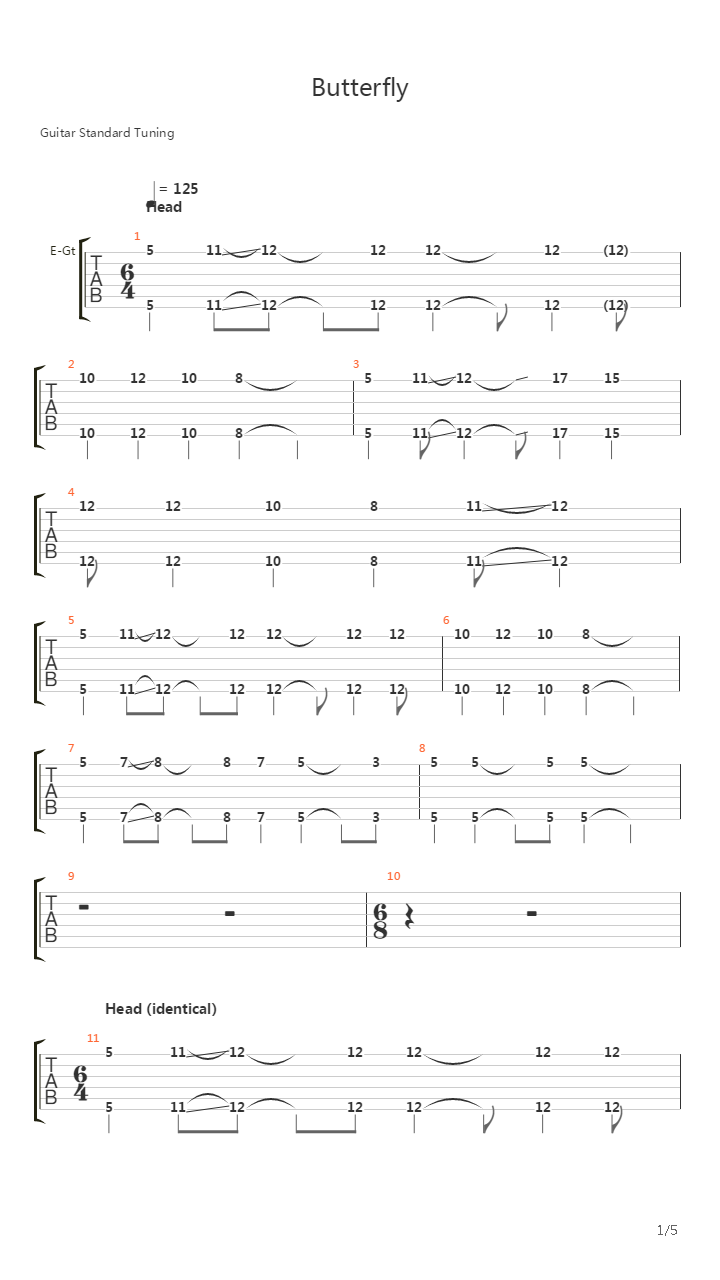 Butterfly吉他谱