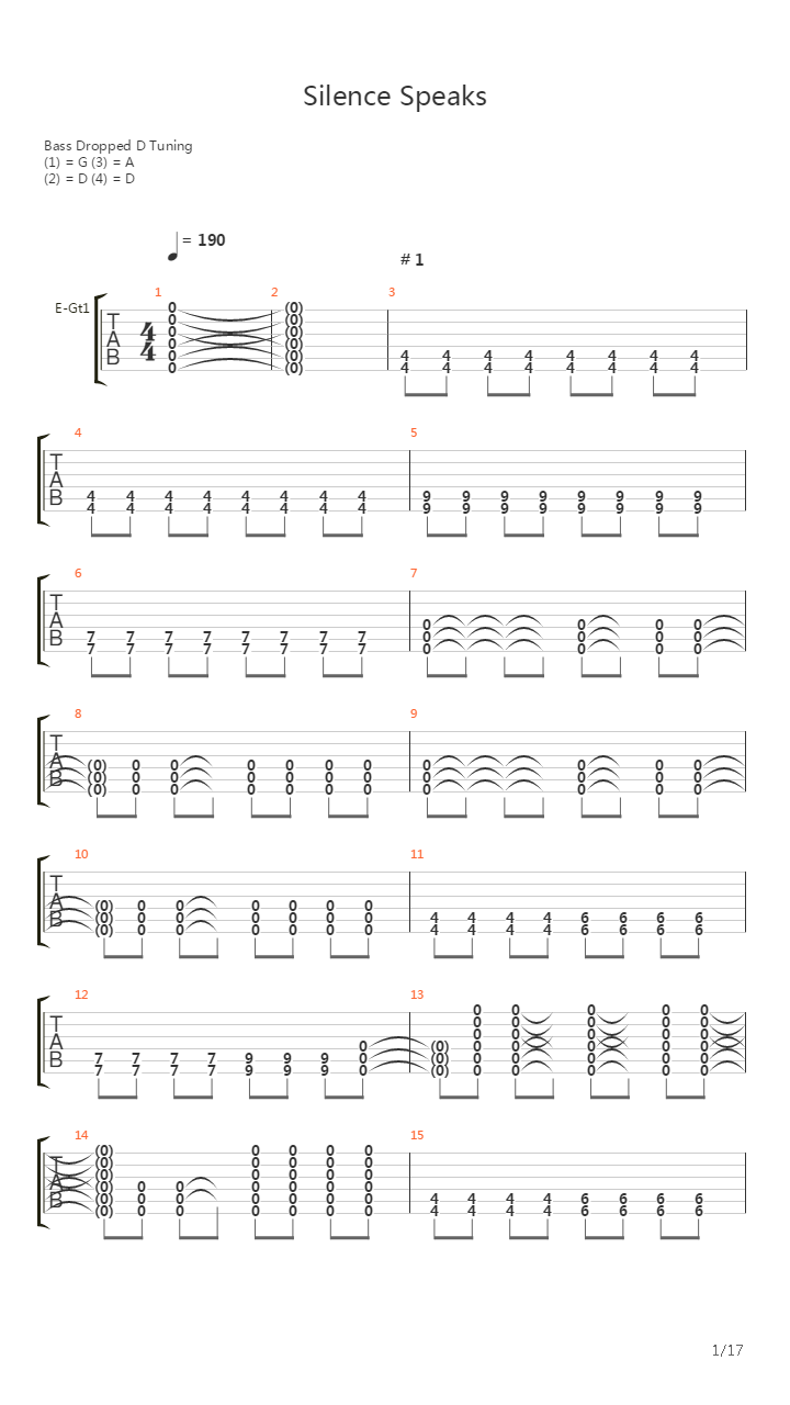 Silence Speaks吉他谱