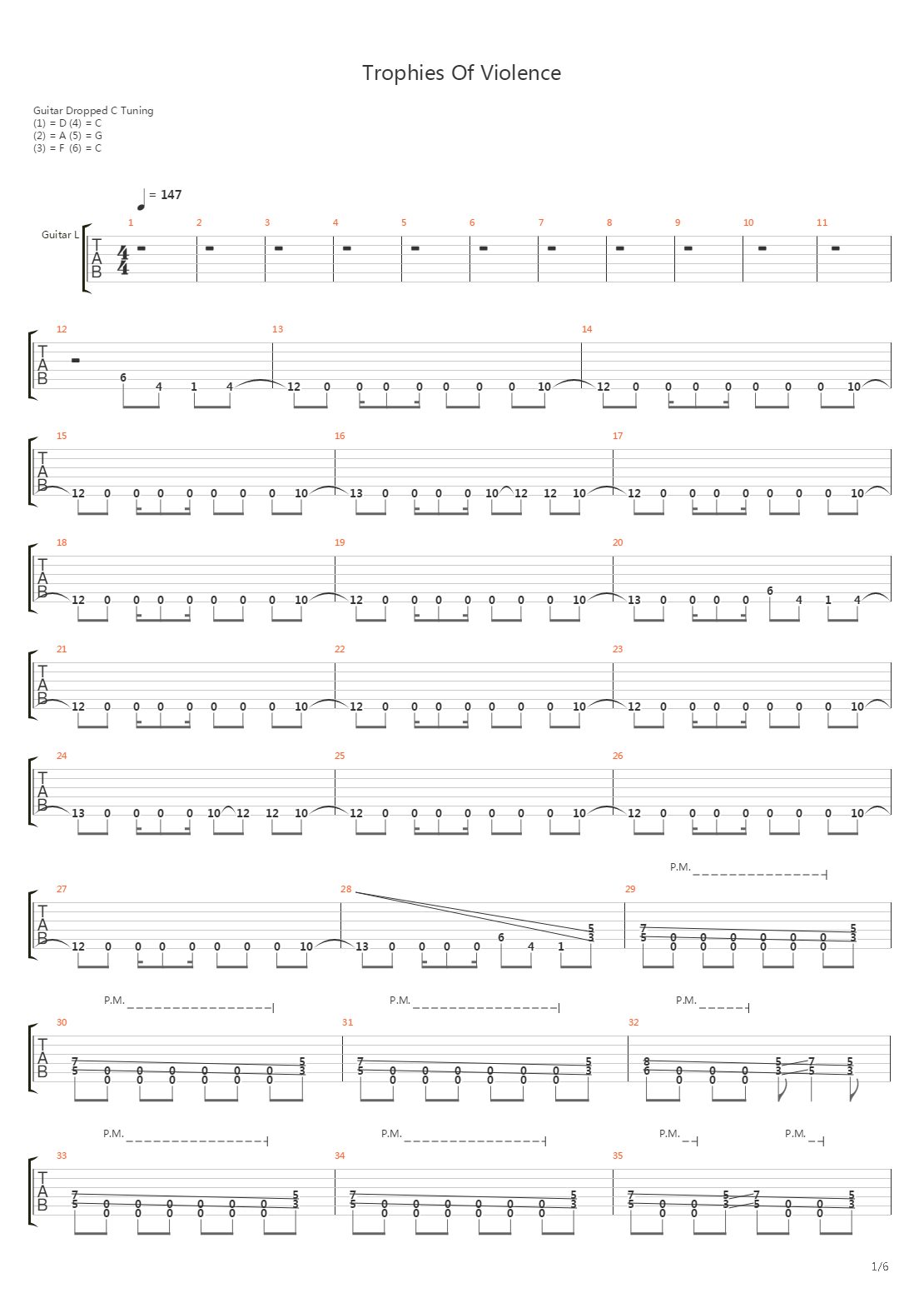Trophies Of Violence吉他谱
