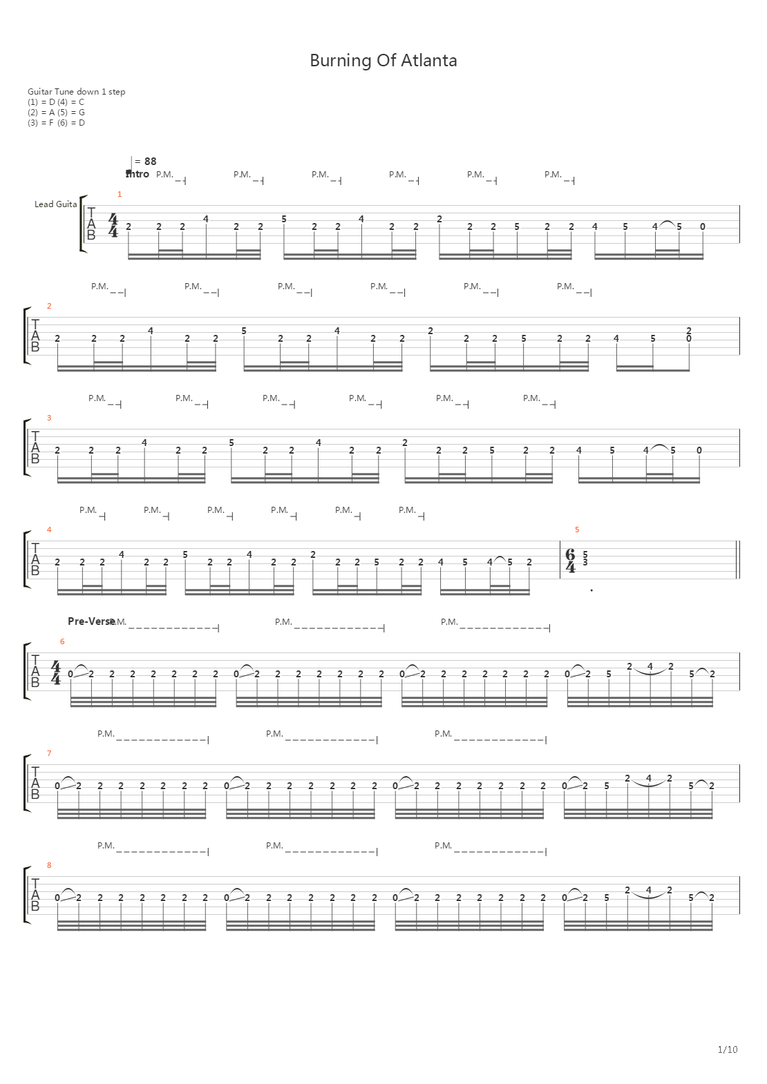 Burning Of Atlanta吉他谱