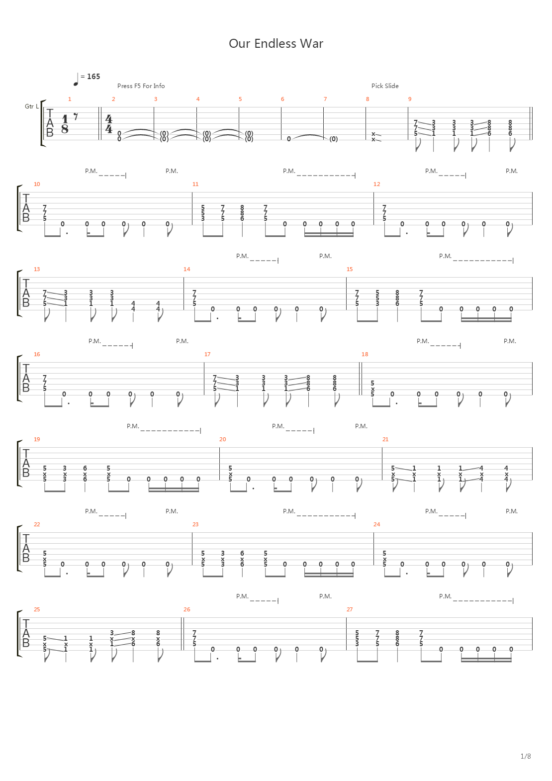 Our Endless War吉他谱