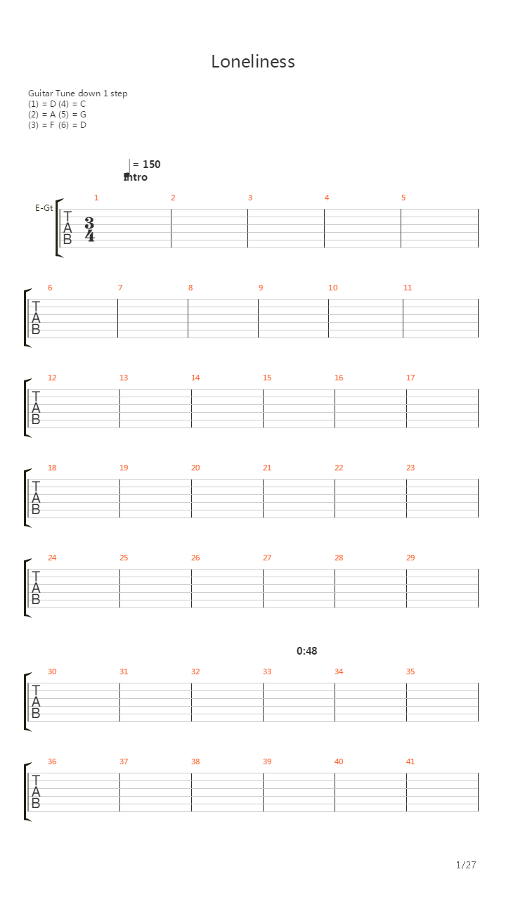 Loneliness吉他谱