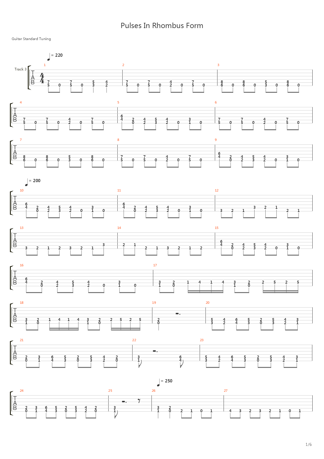 Pulses In Rhombus Forms吉他谱