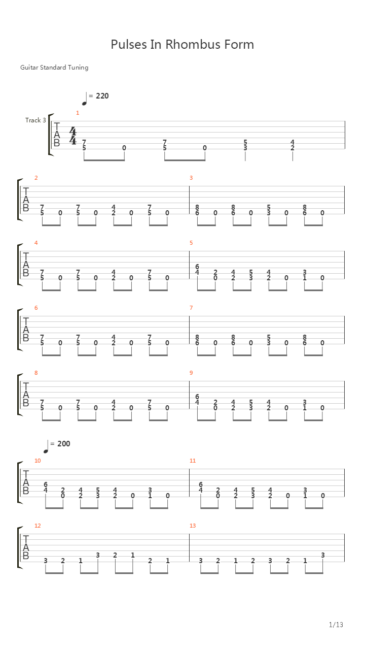 Pulses In Rhombus Forms吉他谱