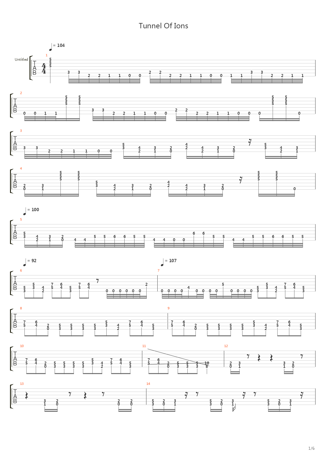 Tunnel Of Ions吉他谱