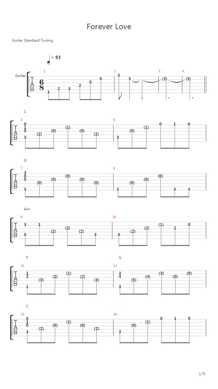 Forever Love吉他谱