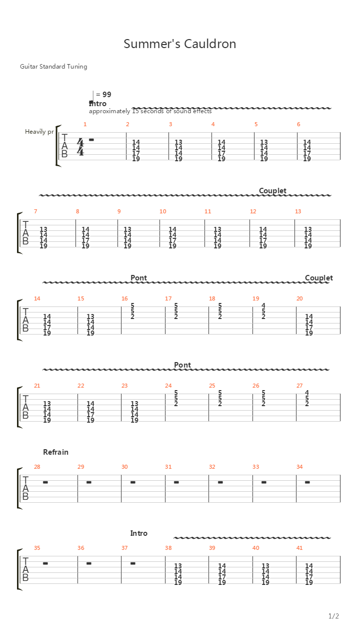 Summers Cauldron吉他谱