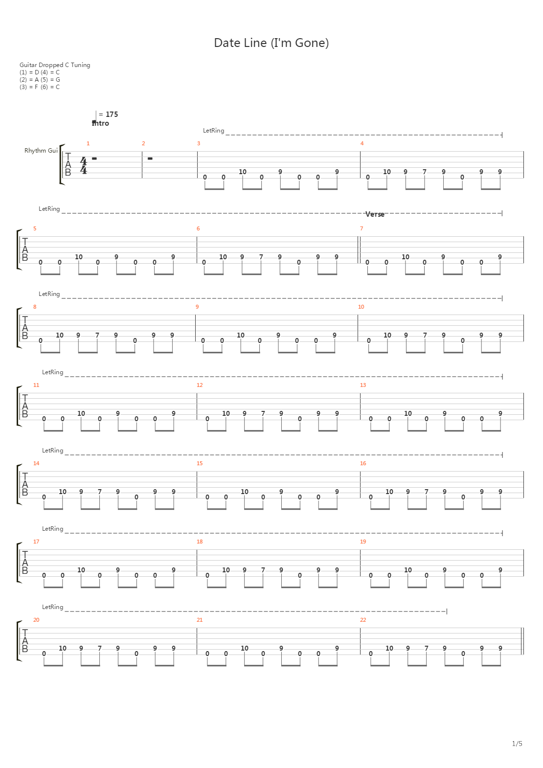 Date Line吉他谱