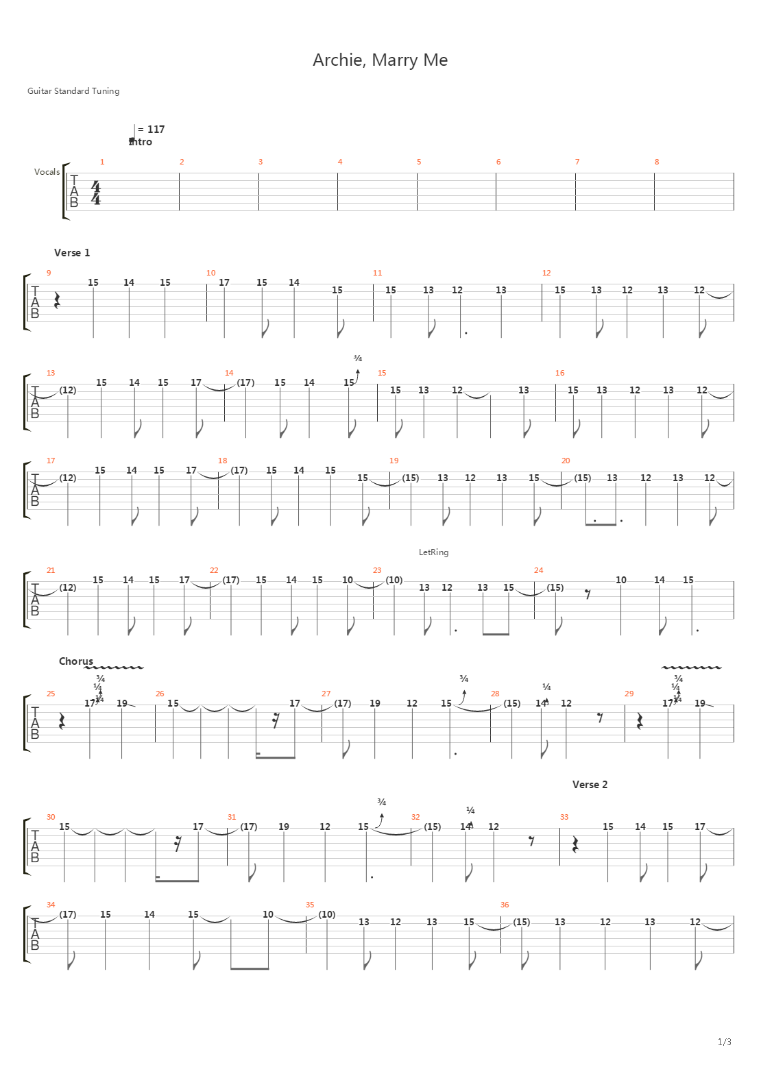 Archie Marry Me吉他谱