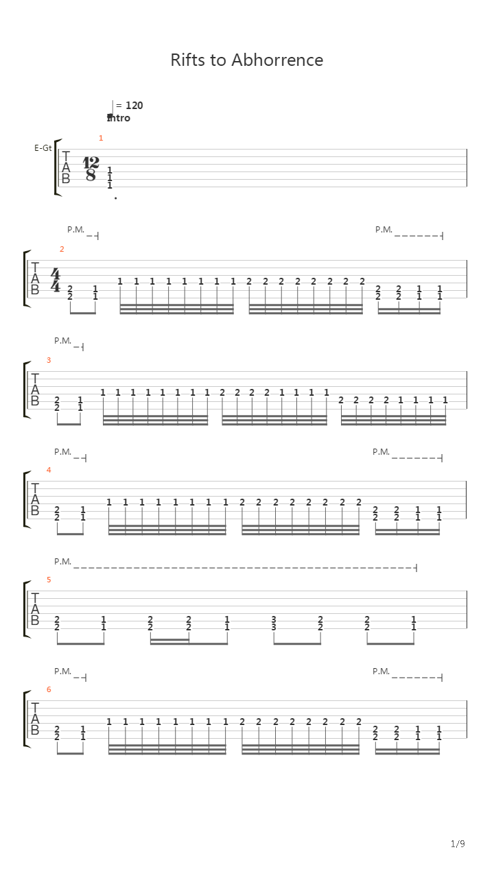 Rifts To Abhorrence吉他谱