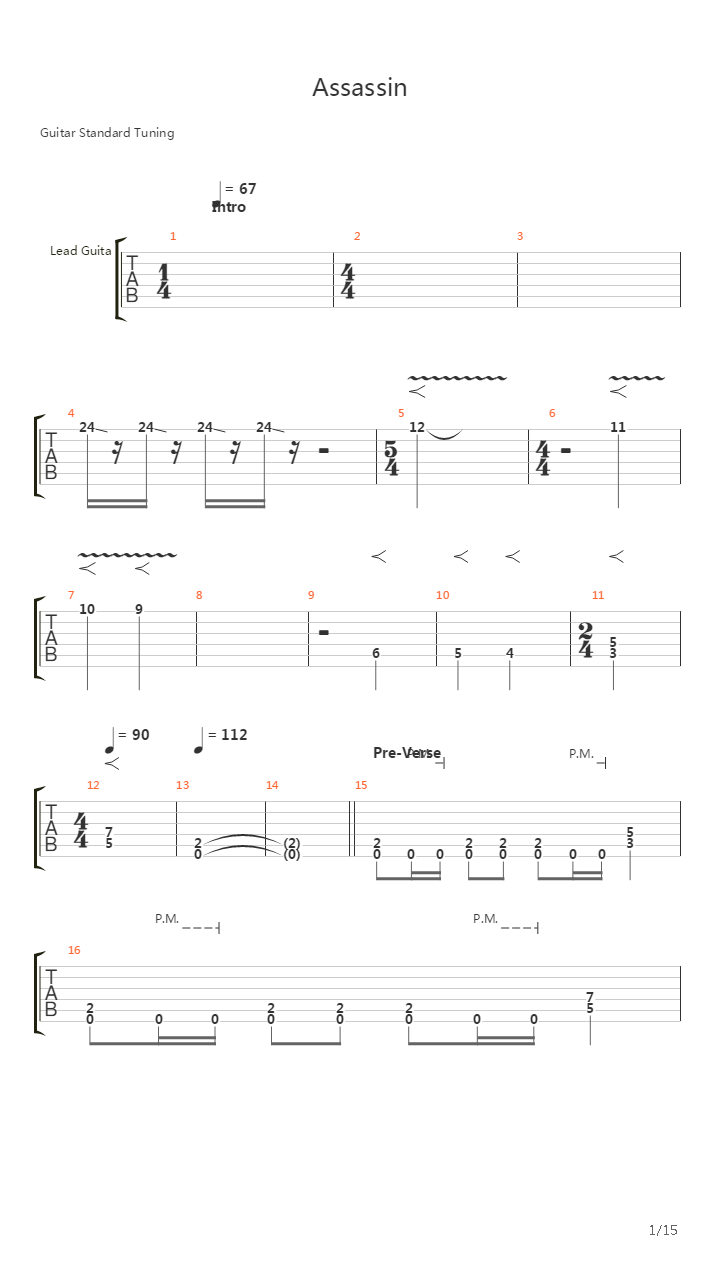Assassin吉他谱