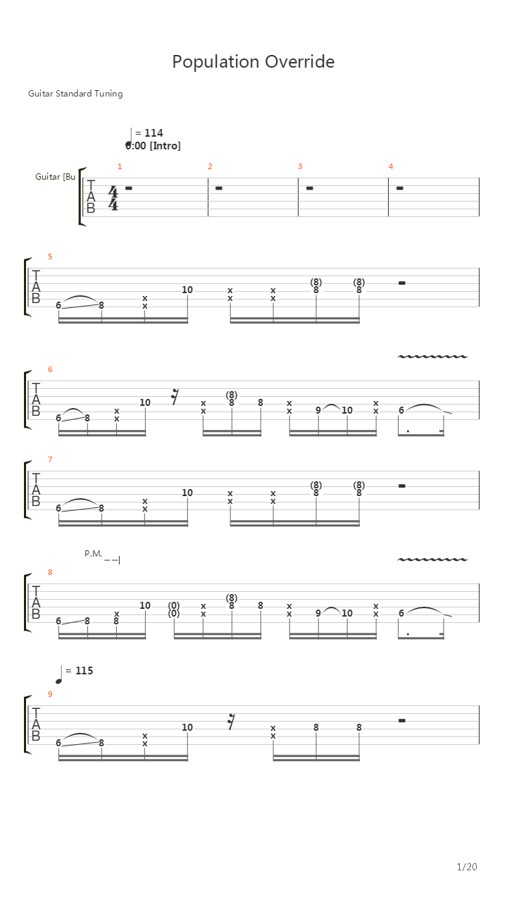 Population Override吉他谱