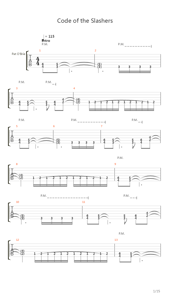 Code Of The Slashers吉他谱