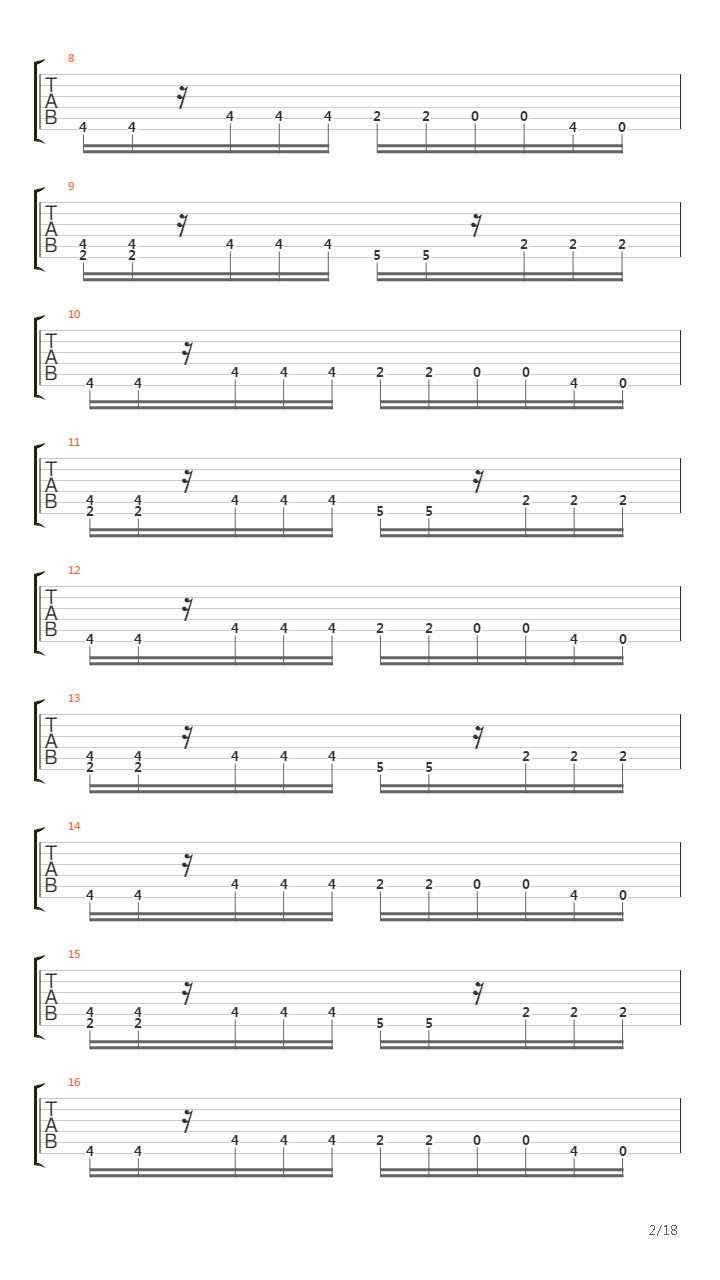 Cuts Marked In The March Of Men吉他谱