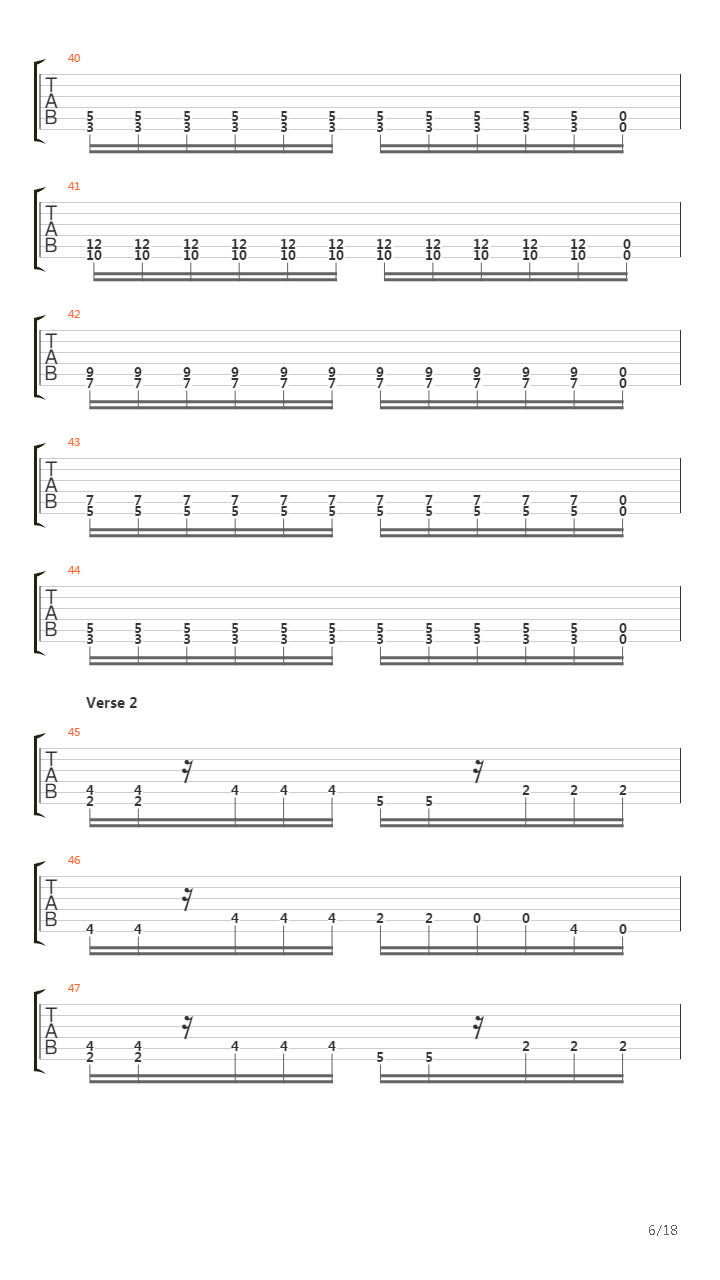 Cuts Marked In The March Of Men吉他谱