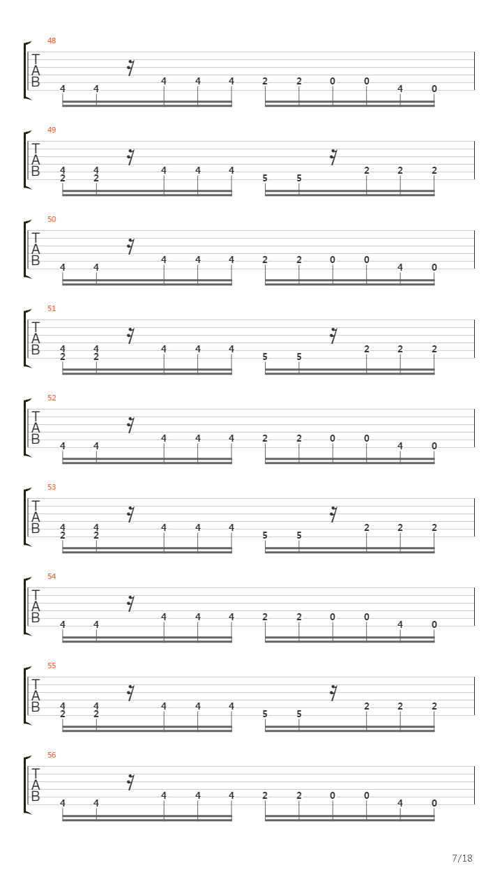 Cuts Marked In The March Of Men吉他谱