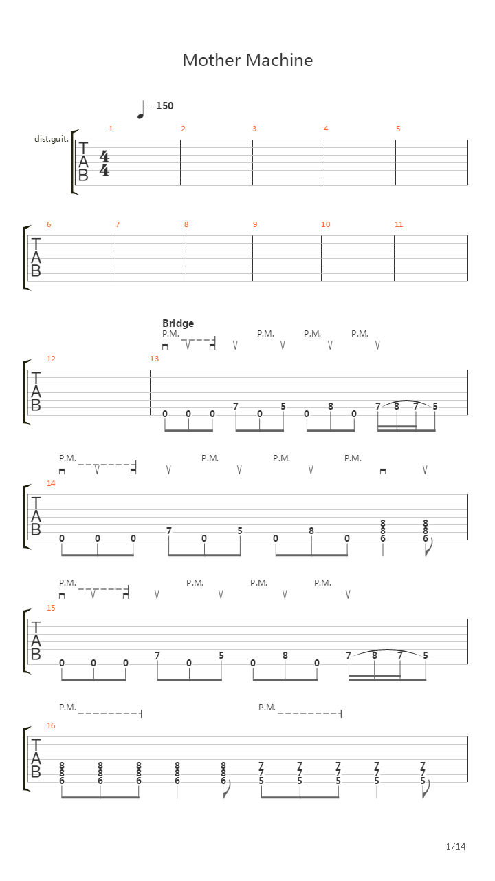 Mother Machine吉他谱