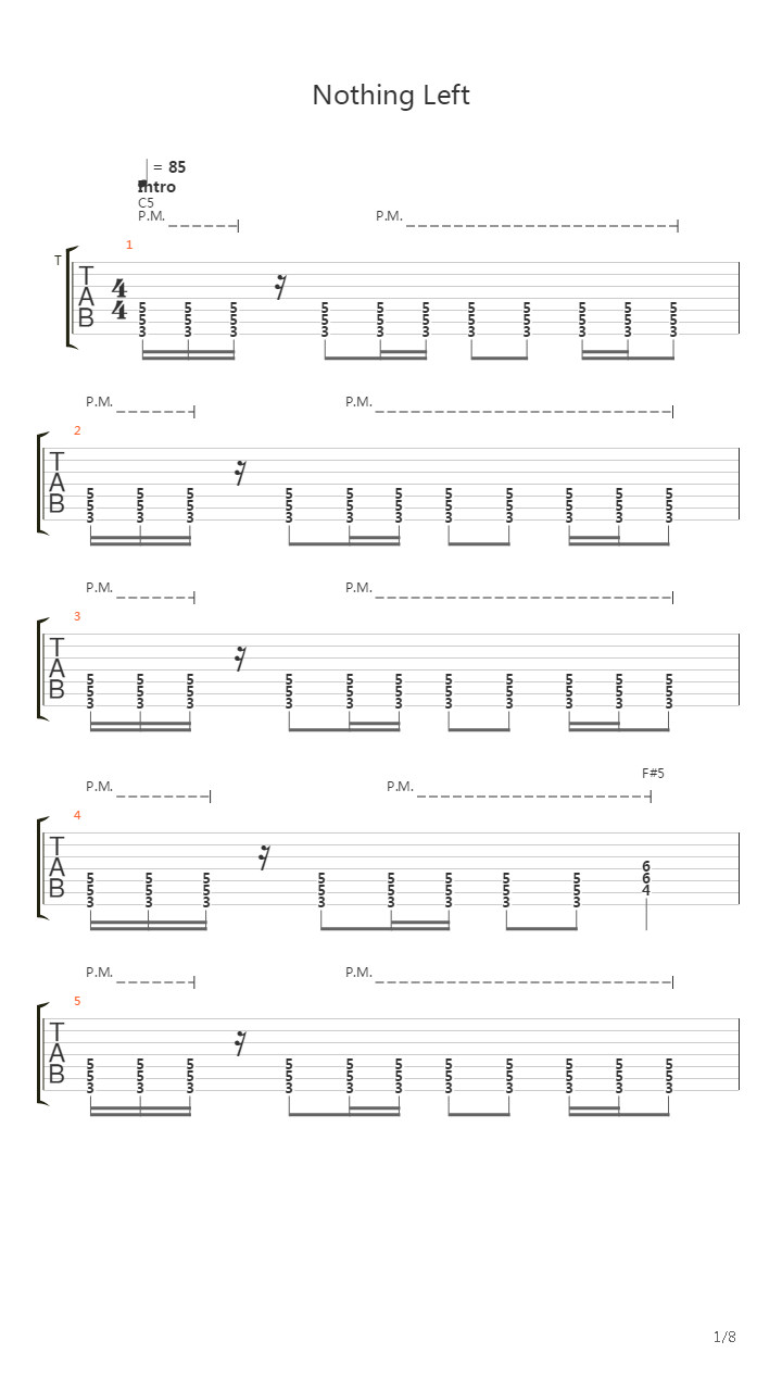 Nothing Left吉他谱
