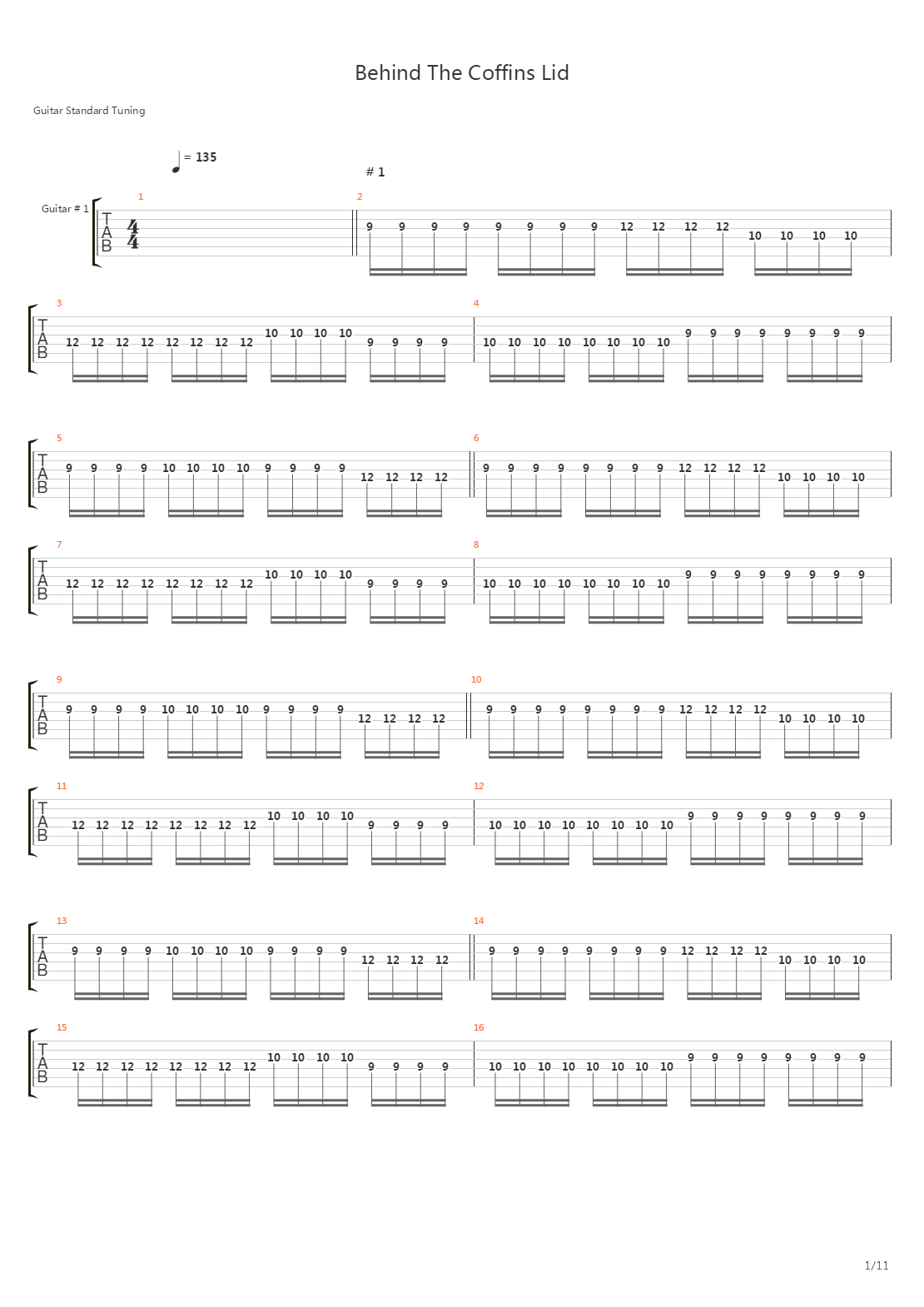 Behind The Coffins Lid吉他谱