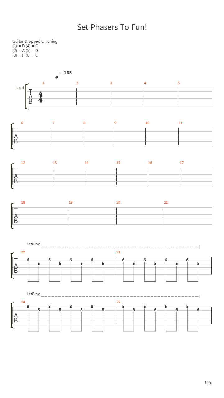 Set Phasers To Fun吉他谱
