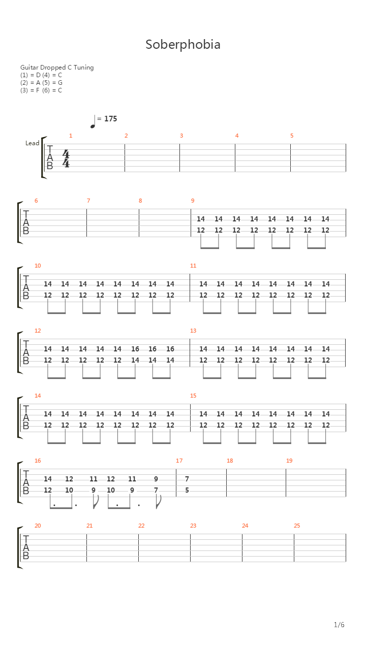 Soberphobia吉他谱