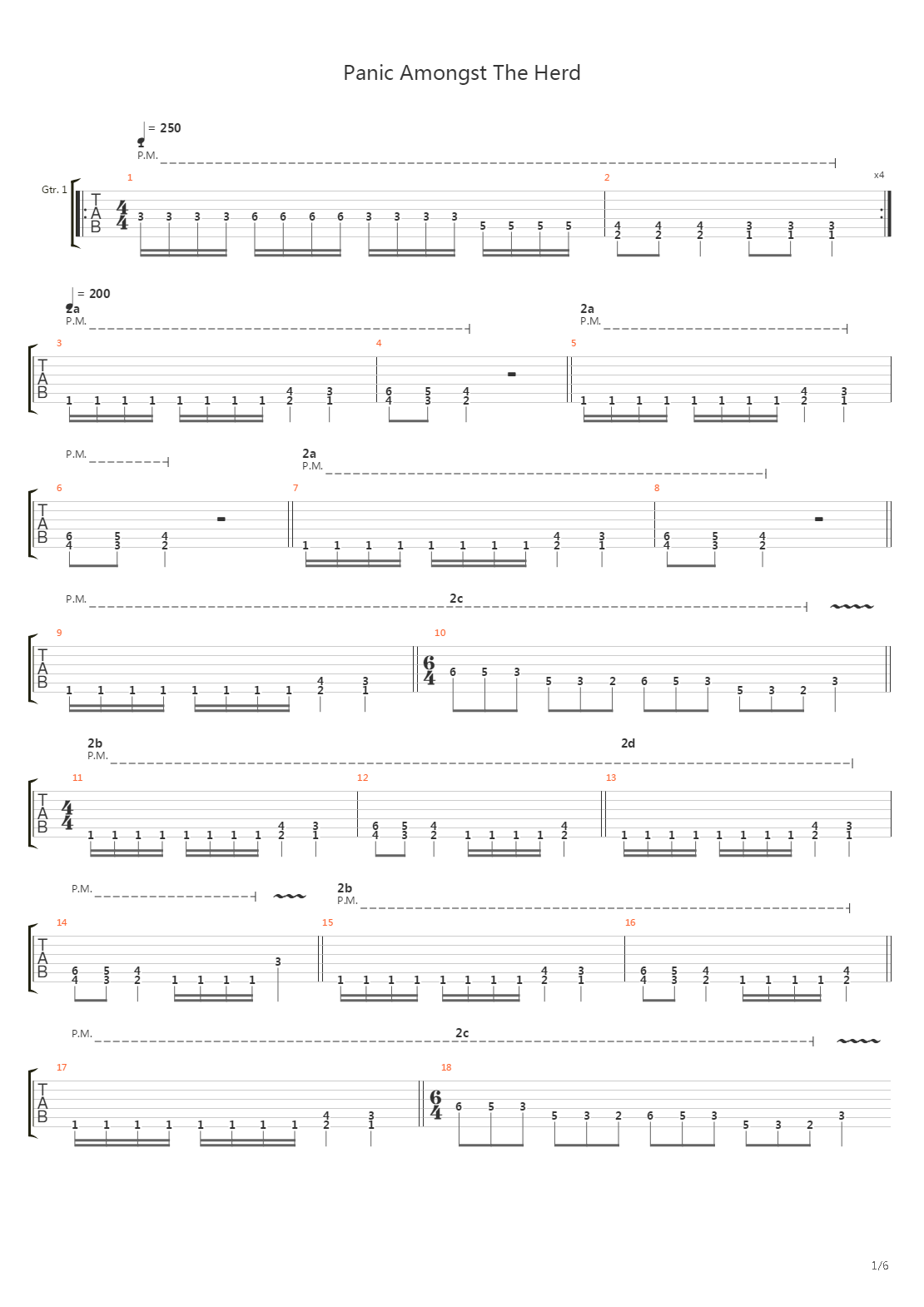 Panic Amongst The Herd吉他谱