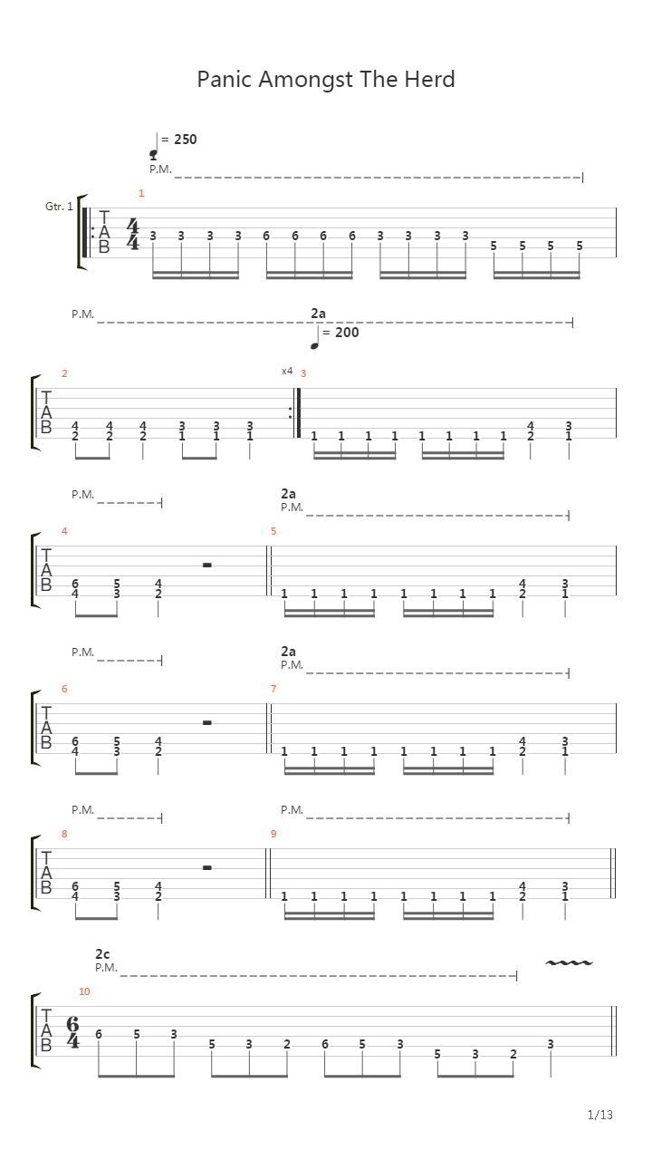 Panic Amongst The Herd吉他谱