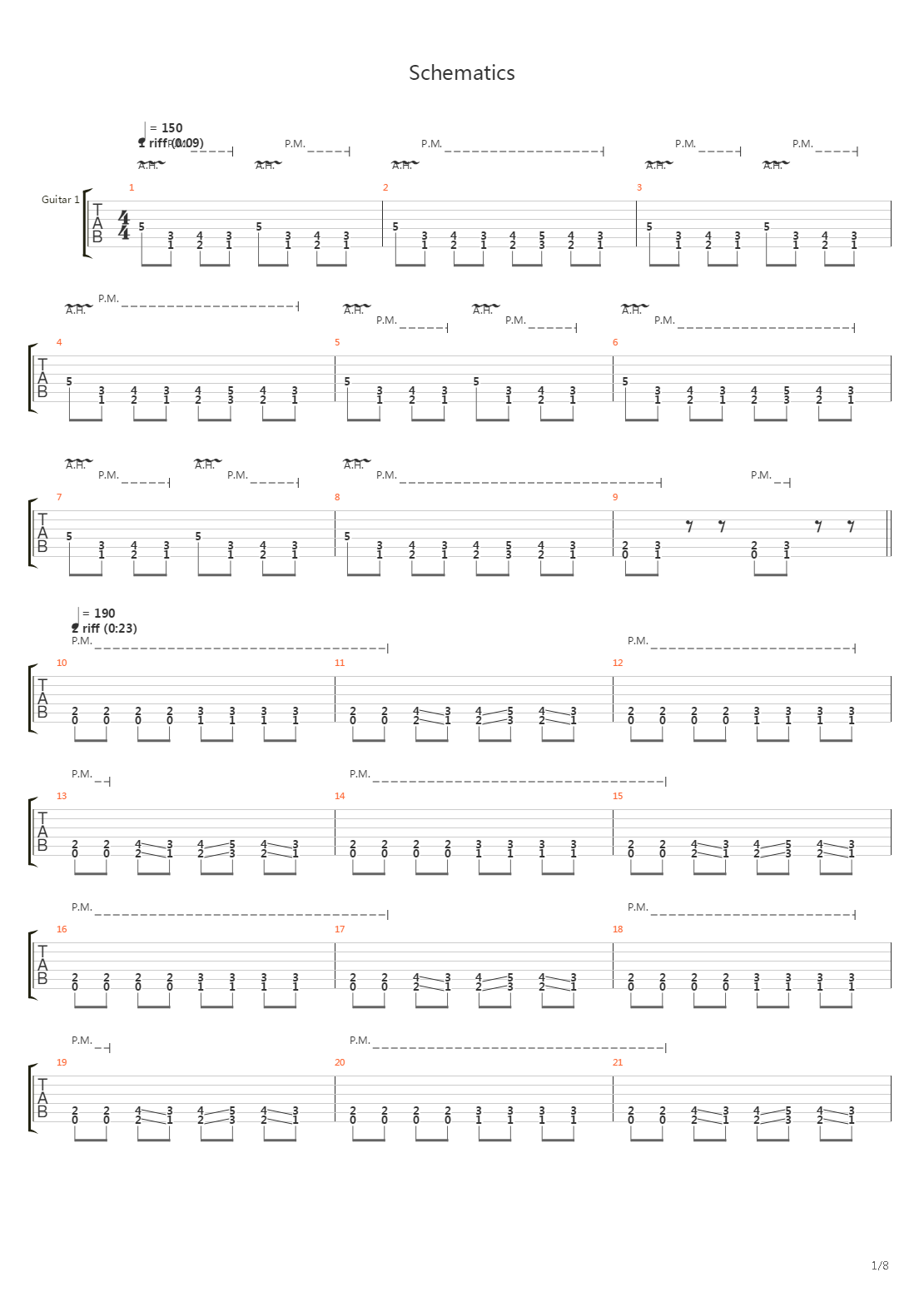 Schematics V2吉他谱