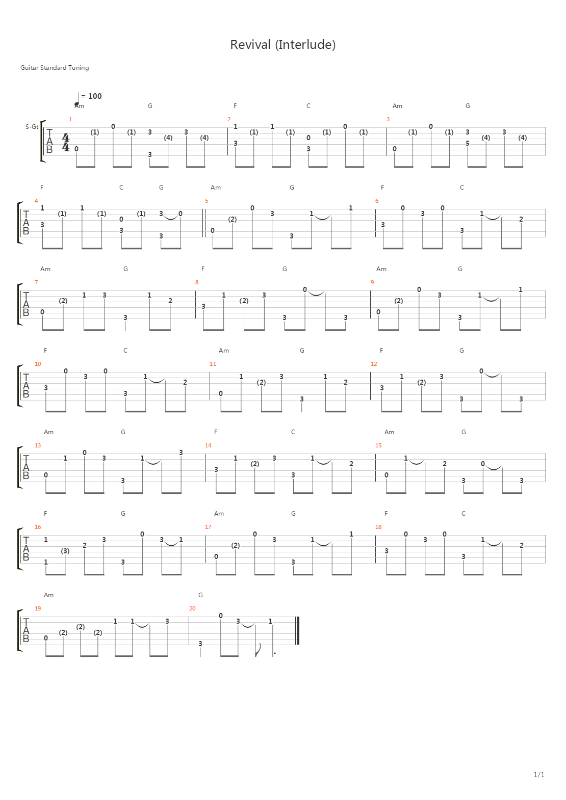 Revival Interlude吉他谱