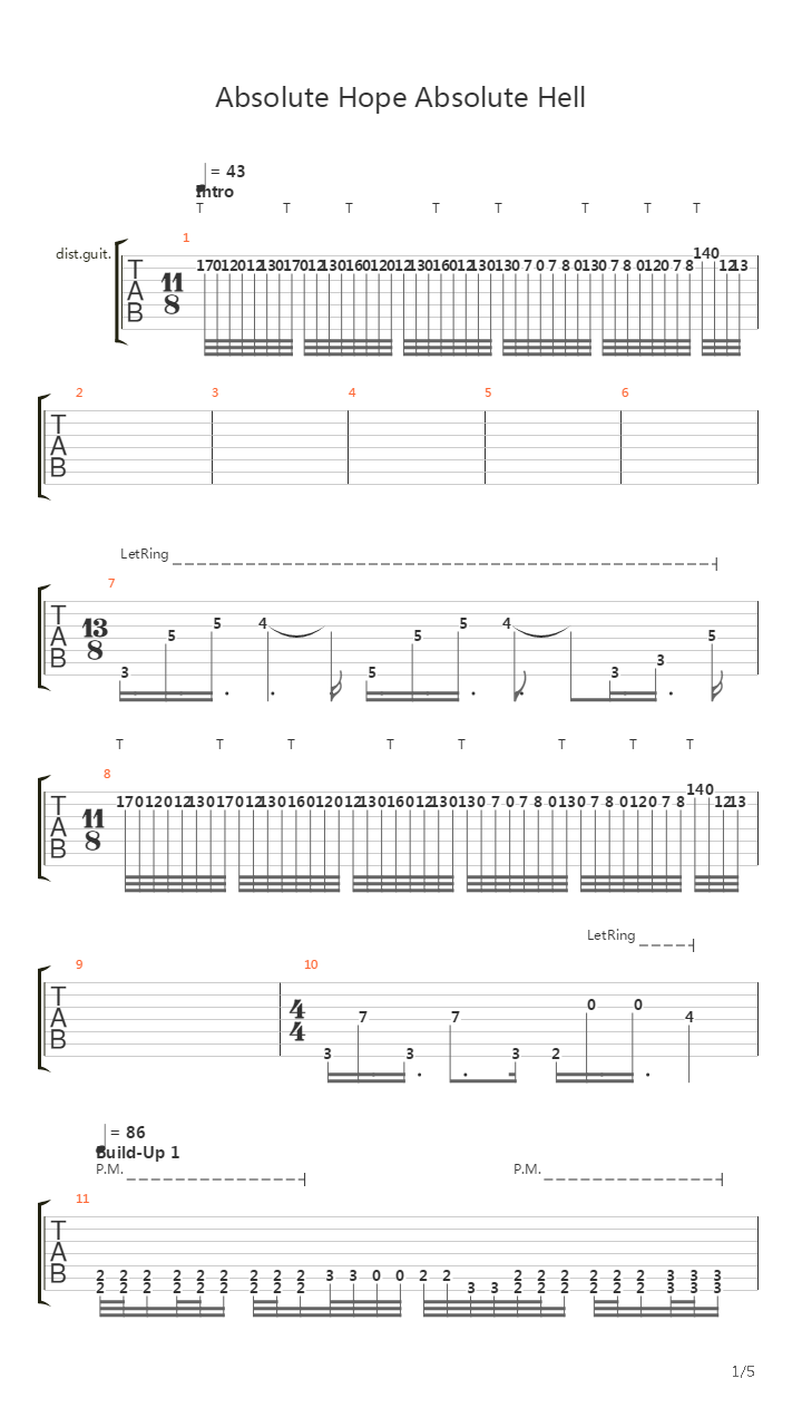 Absolute Hope Absolute Hell吉他谱