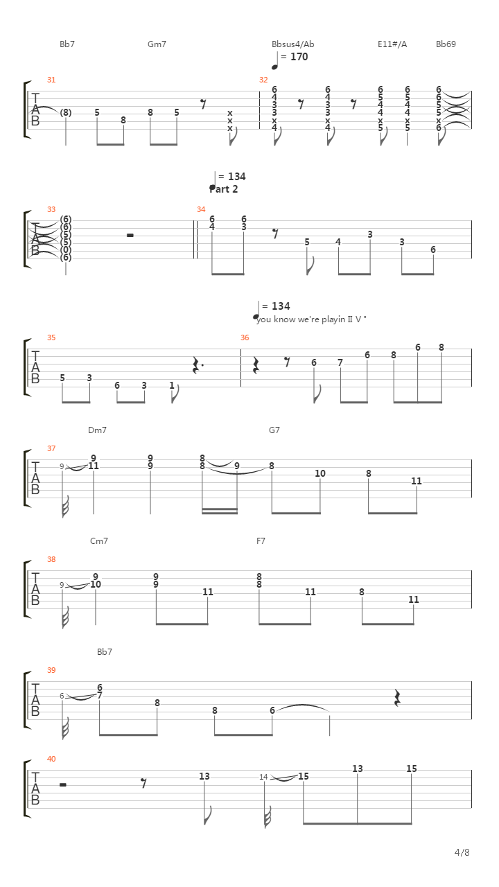 Blues Over Rhythm Changes吉他谱