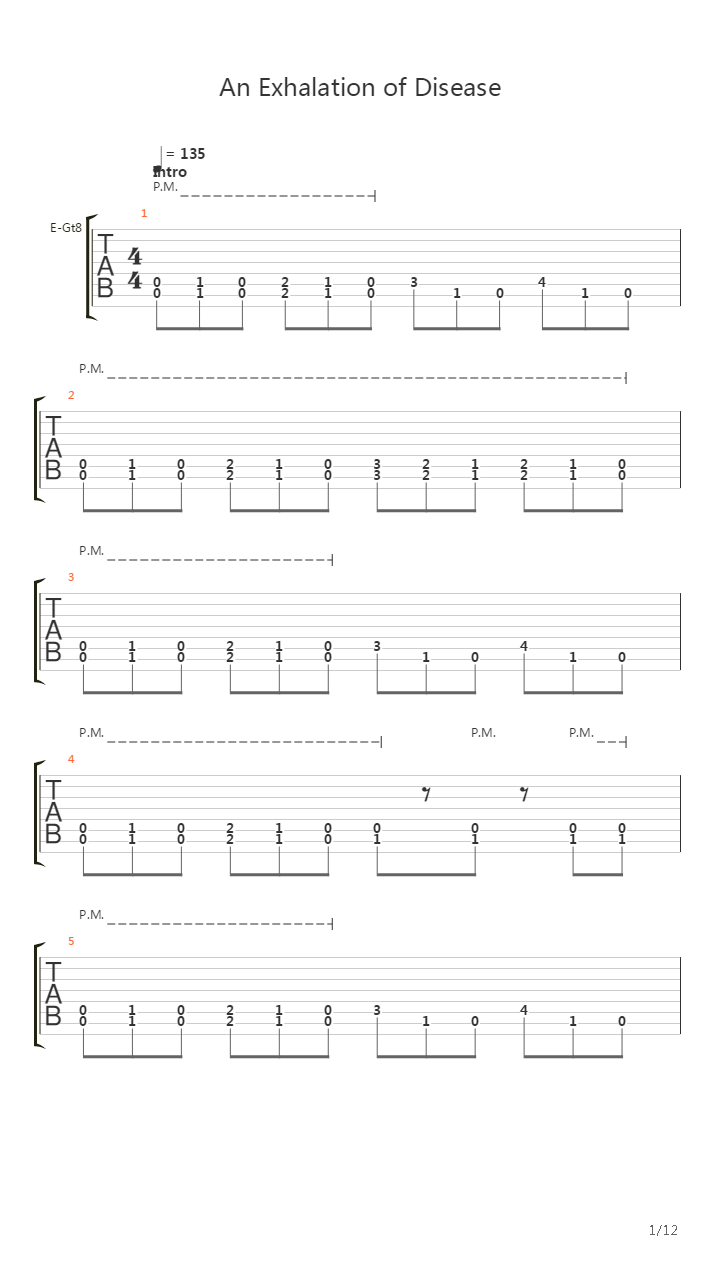 An Exhalation Of Disease吉他谱