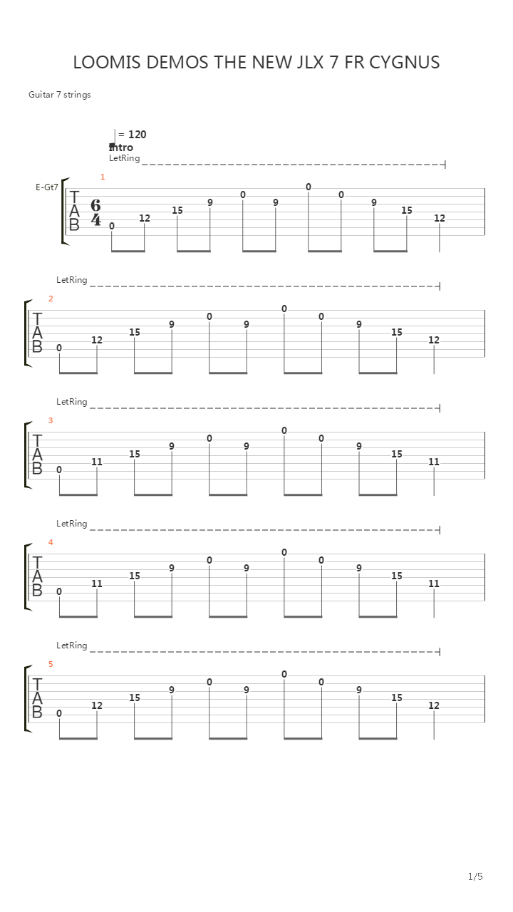 Jlx-7 Fr Cygnus Demo吉他谱
