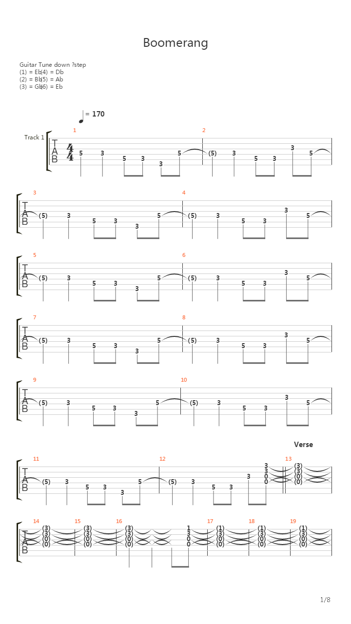 Boomerang吉他谱