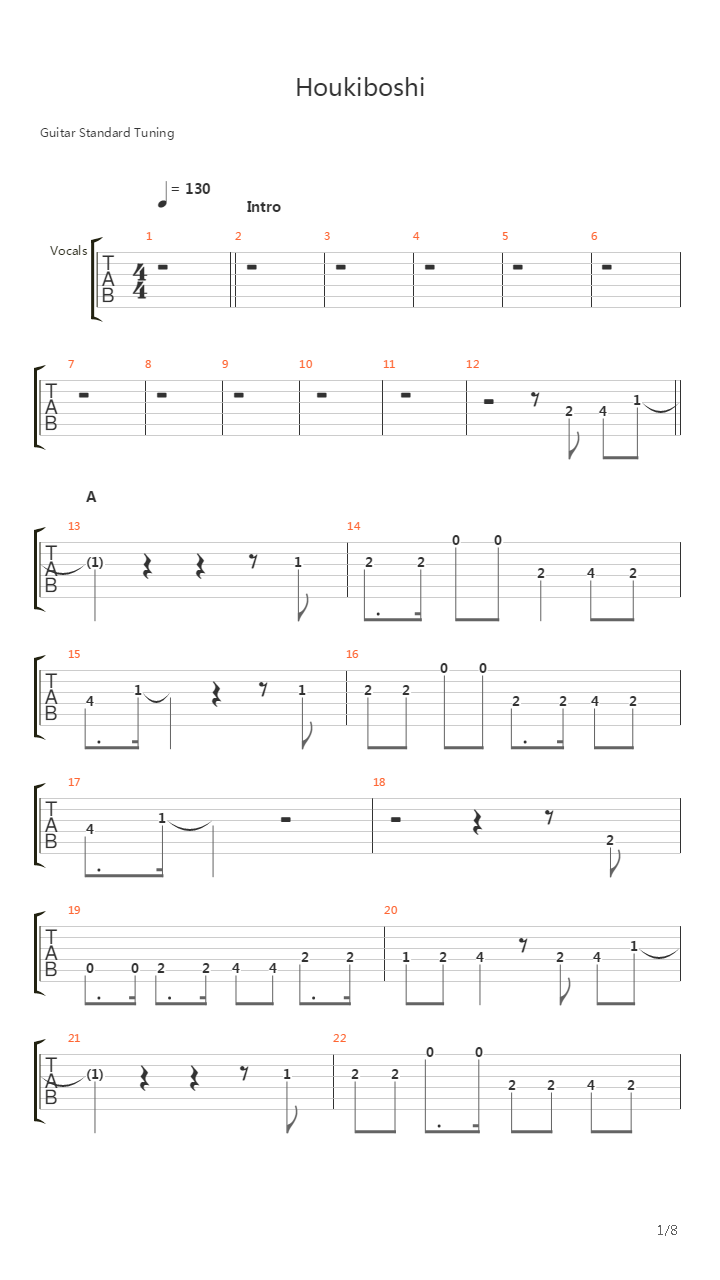 Houkiboshi吉他谱