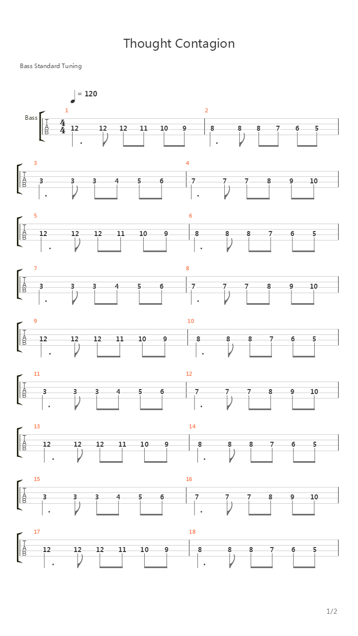 Thought Contagion吉他谱