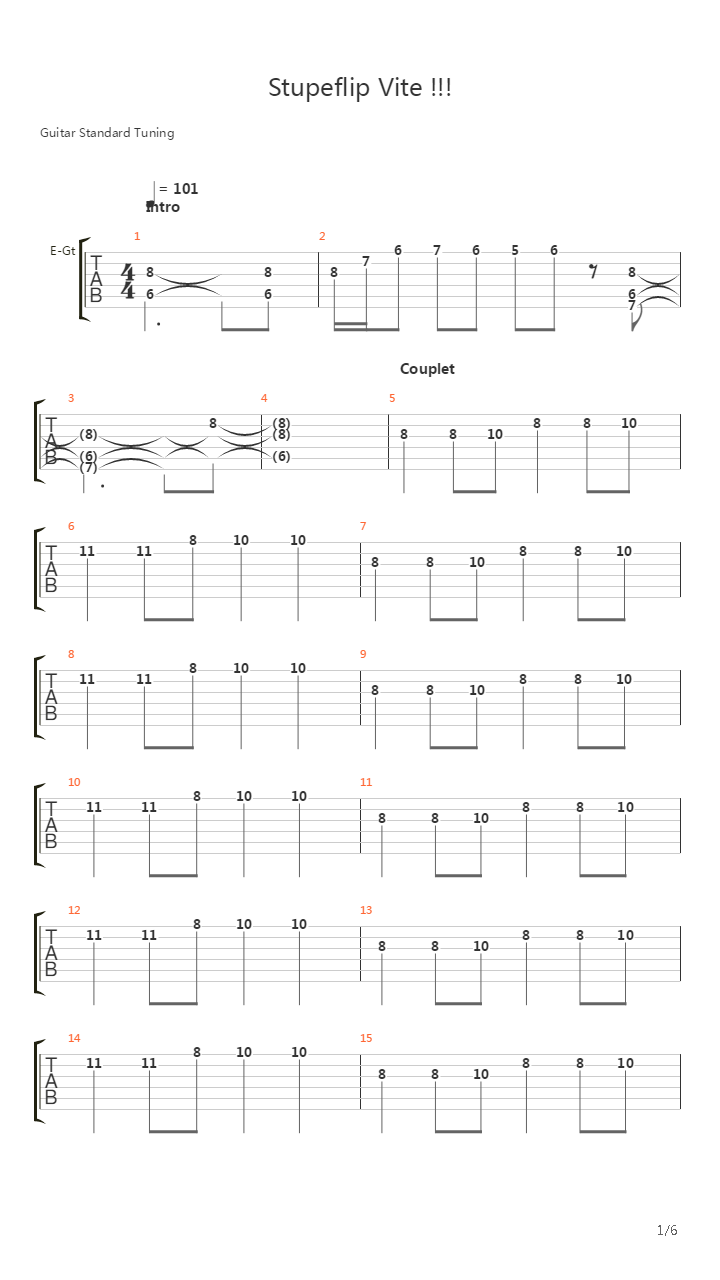 Stupeflip Vite吉他谱